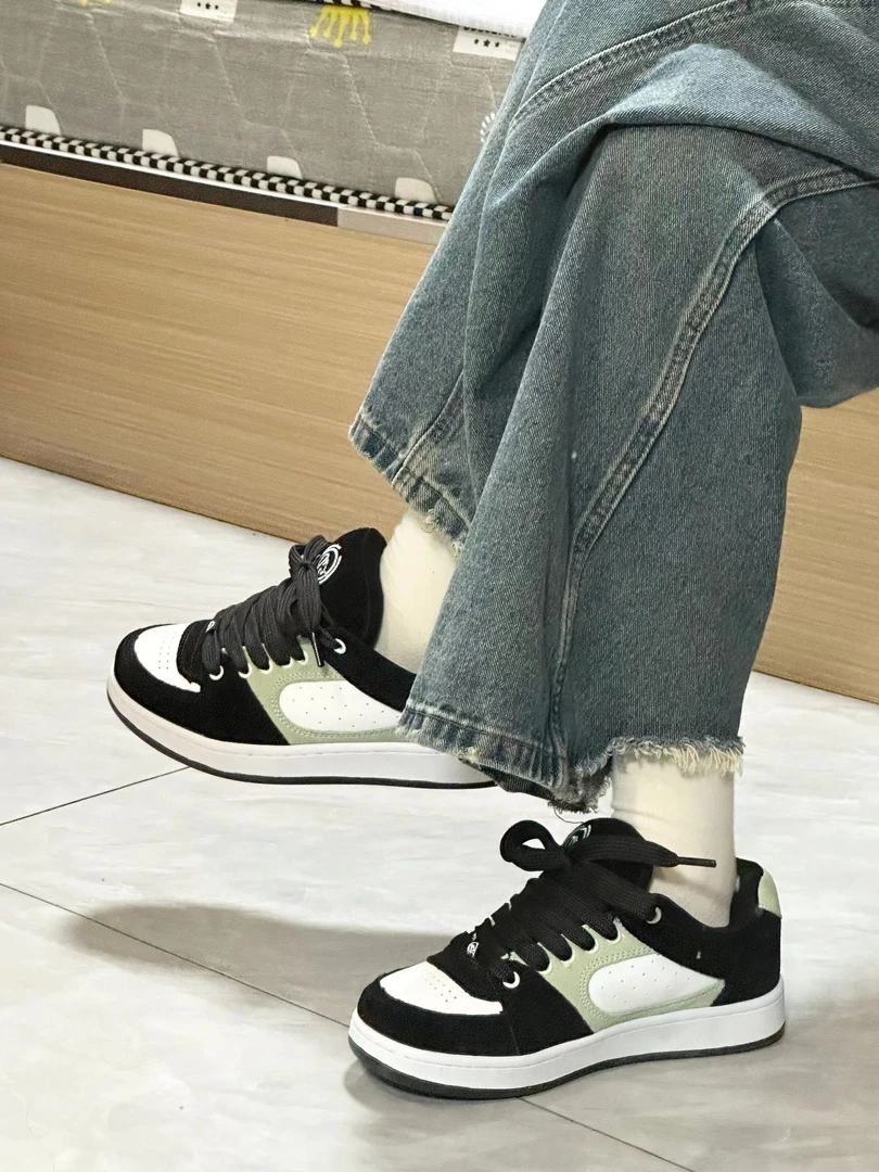 熊猫板鞋SUPERDRAG面包鞋女原创翻毛皮复古低帮板鞋小众情侣休闲