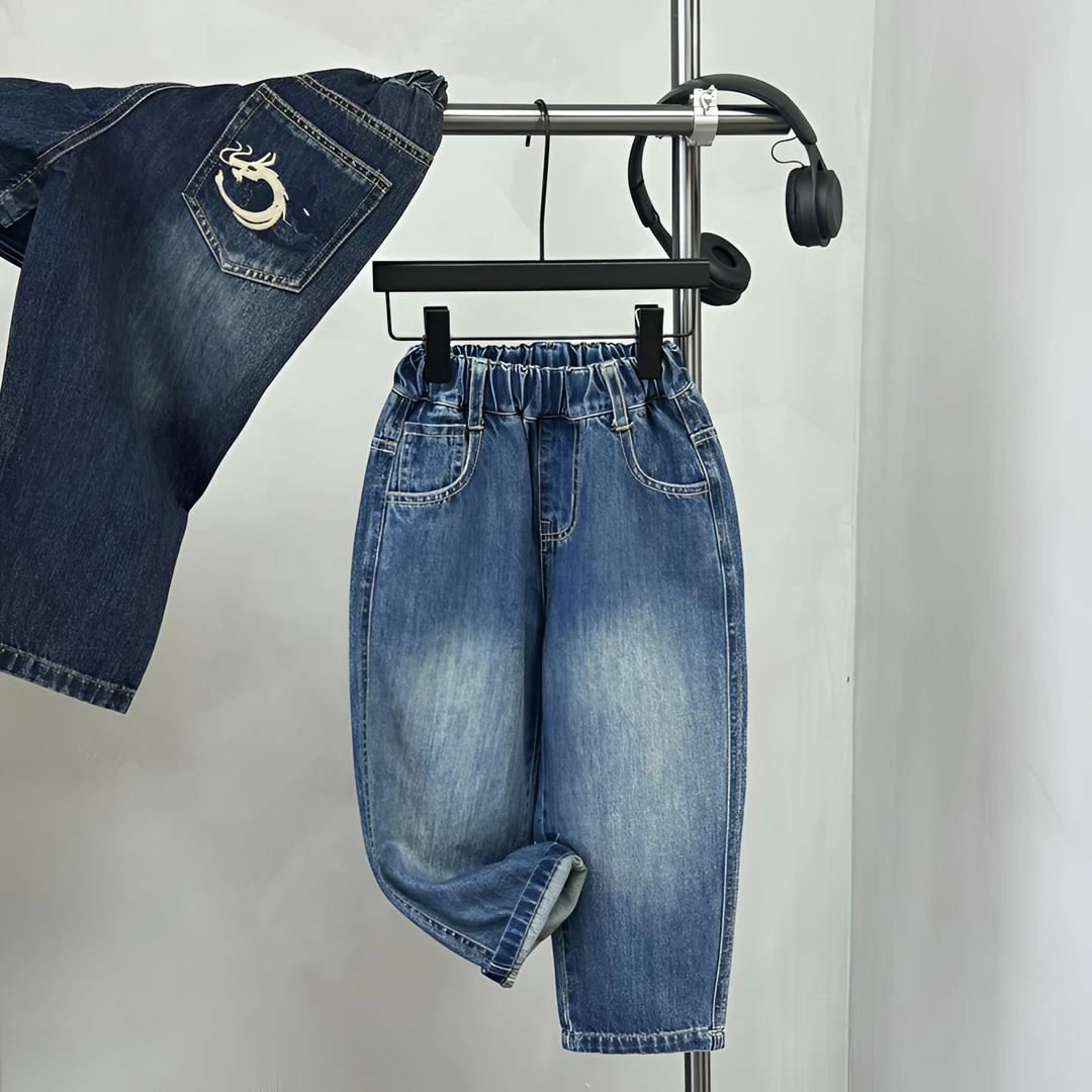 秋季新款男童儿童时尚休闲韩版潮流牛仔裤LZX8803