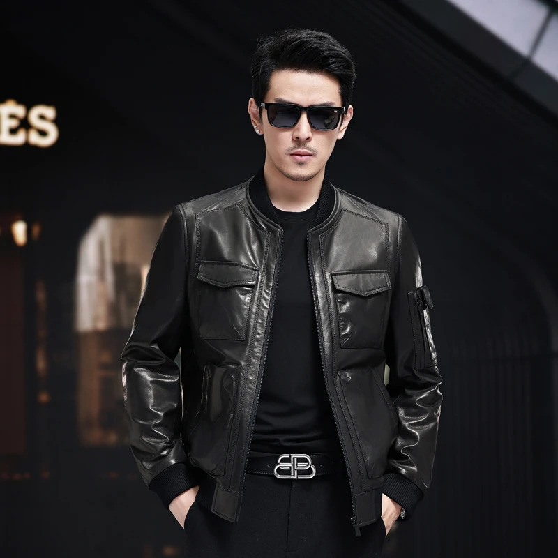 2024新款棒球服  山羊皮 皮夹克 外套 KN8601