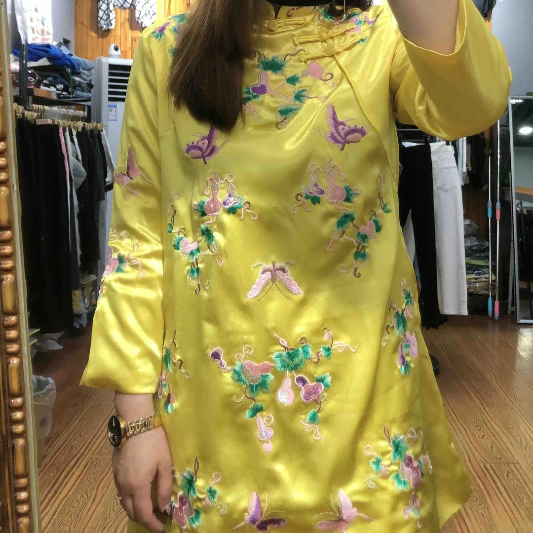 国潮重工刺绣旗袍裙