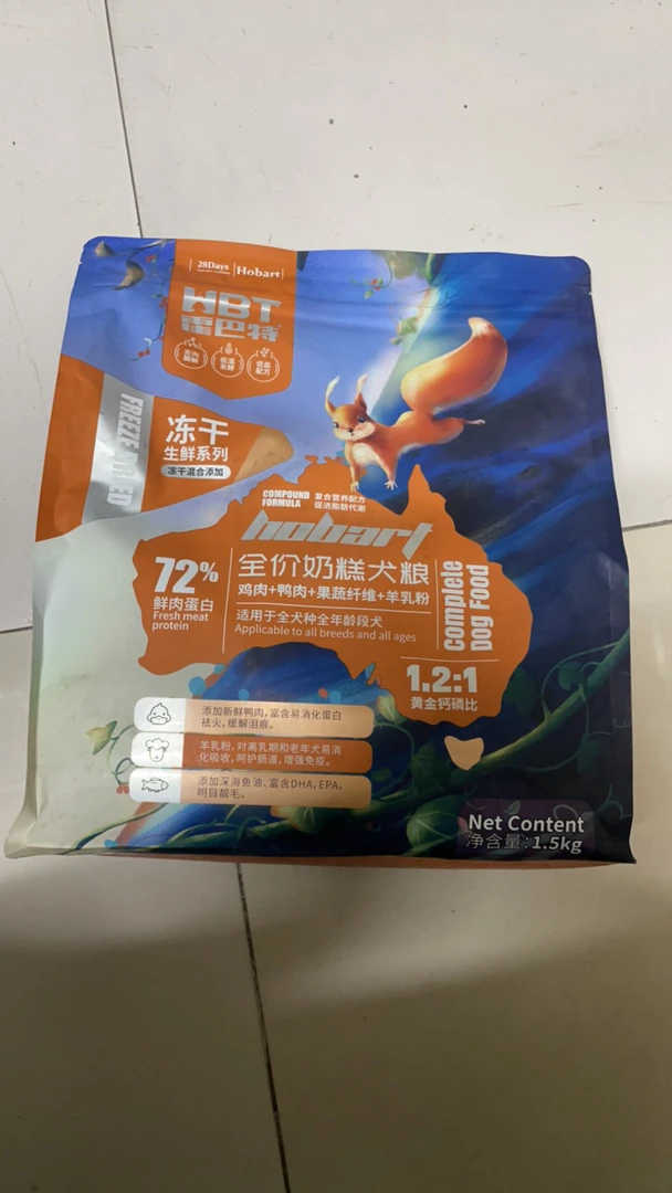 霍巴特 奶糕犬粮 鸭肉加鸡肉