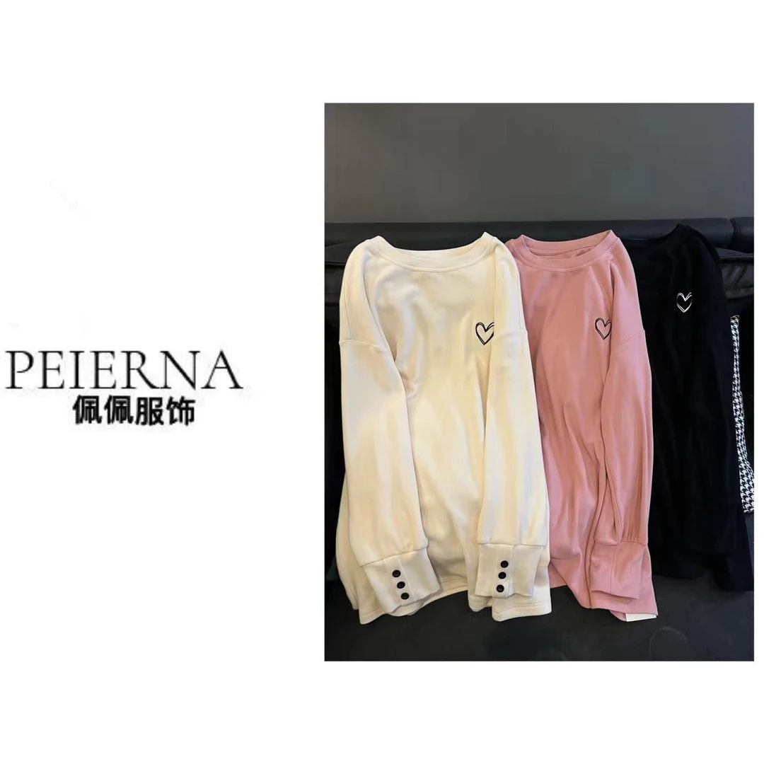 佩佩11 【爱心T】双面德绒T恤  T12063  5115307 圆领时尚休闲百搭