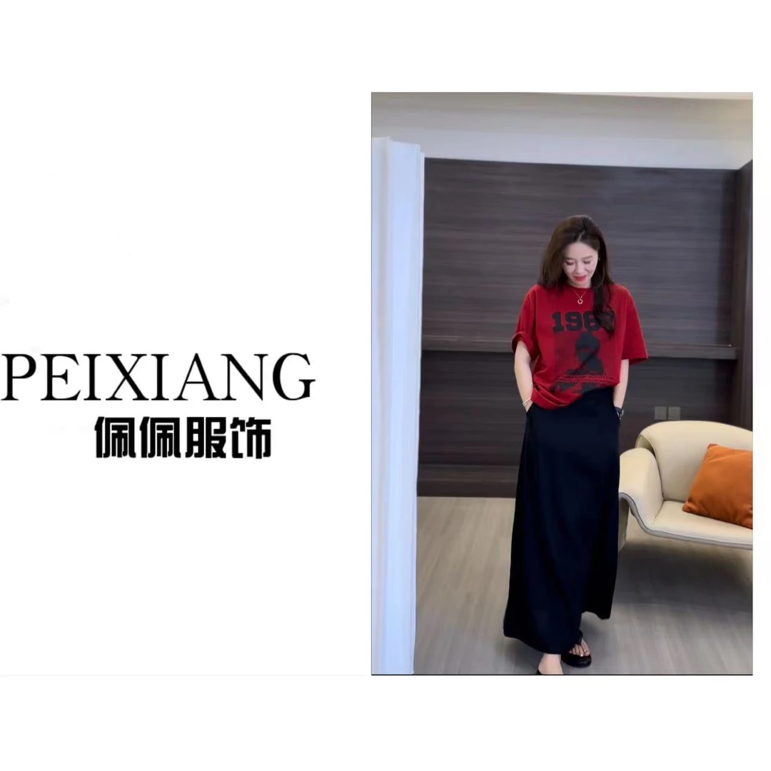 文文WA【1987】短袖图案T恤  T14885  5075027 显瘦气质印花休闲