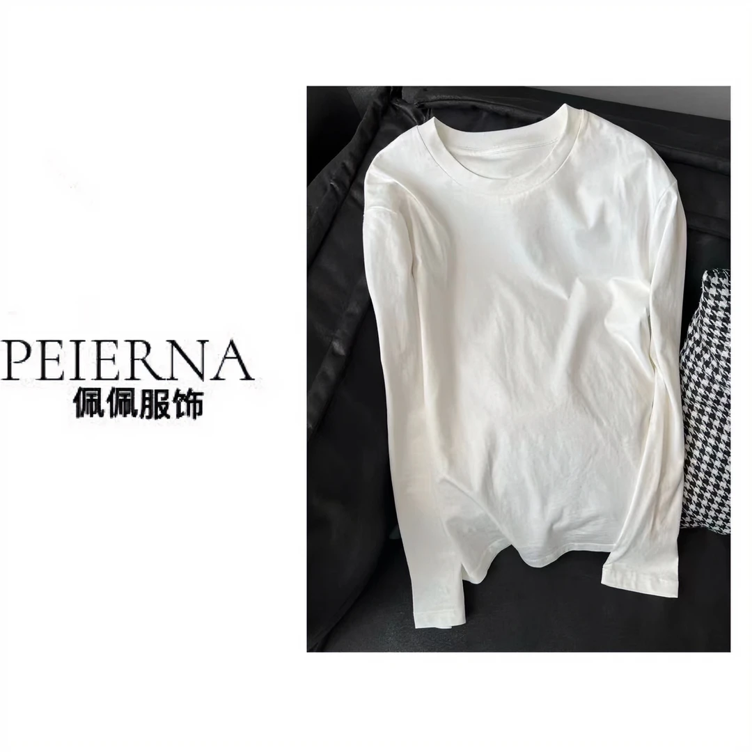 佩佩 11 【白T】百搭打底T恤  T11642 5115047  内搭t恤白色简约女