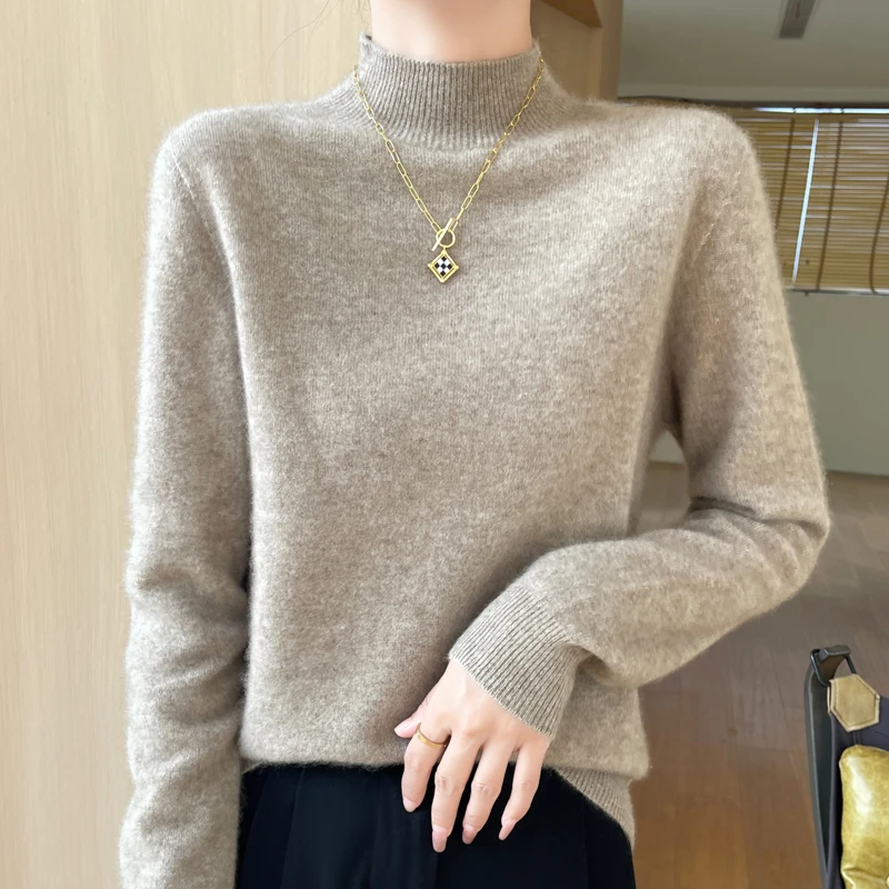 【一线成衣】半高领针织打底毛衣女针织衫GH465