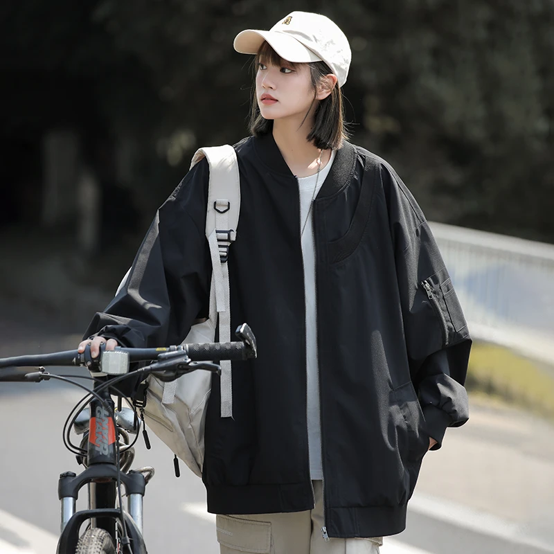 玛斯柏工装棒球服男女款春秋季潮牌宽松休闲男生防风休闲夹克外套