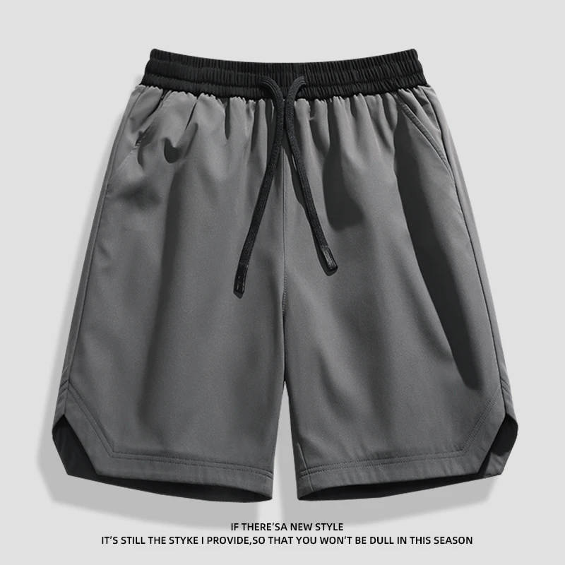 玛斯柏冰丝短裤男士夏季薄款宽松直筒运动裤子透气速干休闲五分裤