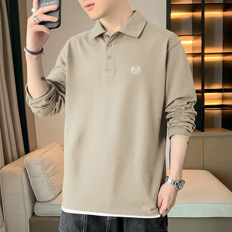 玛斯柏衣服男士长袖T恤秋冬季POLO衫男款打底衫翻领春秋上衣男装