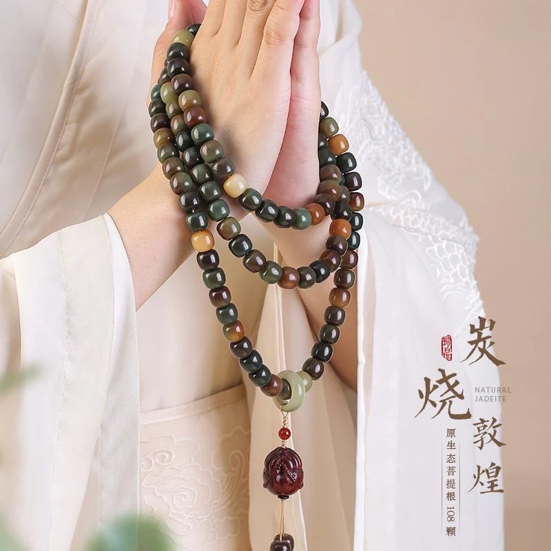爆款敦煌问天菩提108颗多圈手串彩色菩提子手持念珠男女脖挂盘玩