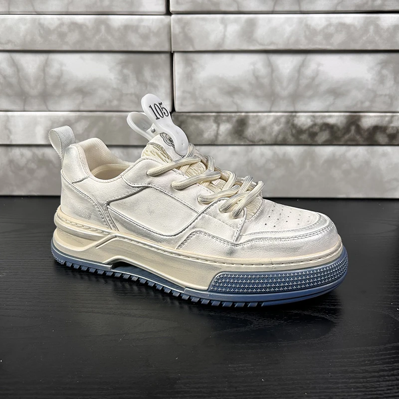 【105】男士夏季透气真皮潮流时尚百搭脏脏鞋板鞋