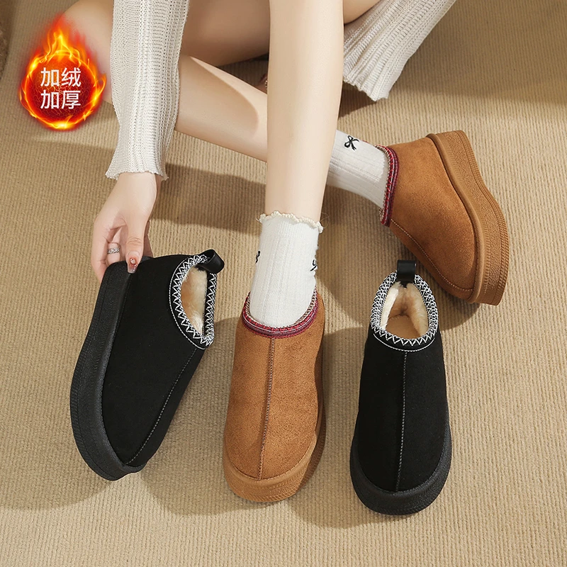 2024冬季厚底时尚雪地靴女款加绒加厚保暖东北棉鞋