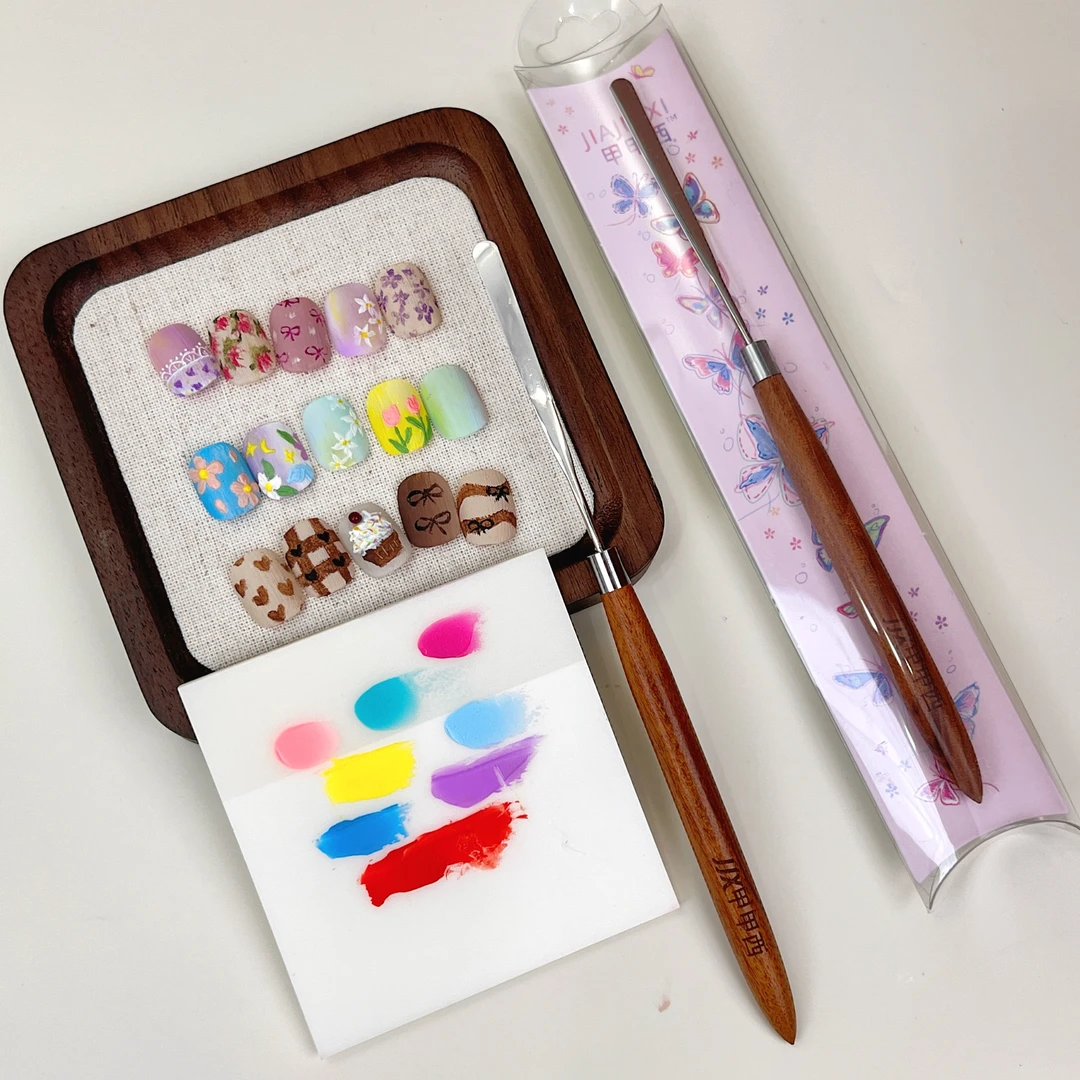 甲甲西美甲调胶棒调胶纸原木日式甲油胶调和取胶调色棒专用工具