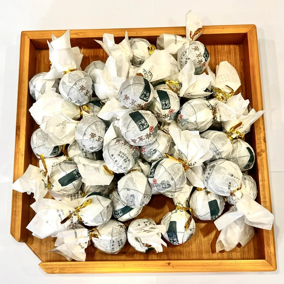 冰韵伍山 23年春 黄草林古树龙珠10颗x8g 普洱生茶