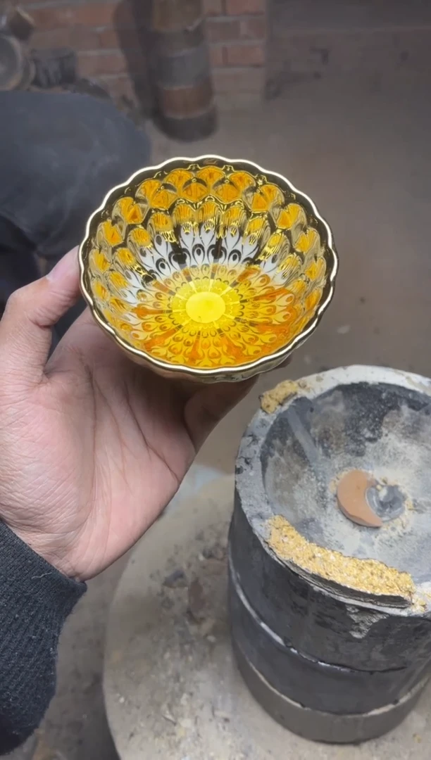 【闪购商品】瓷杯金羽毛孔雀