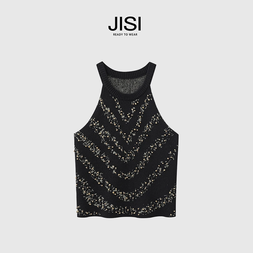 JISI 24重工钉珠圆领马甲背心-BX24150