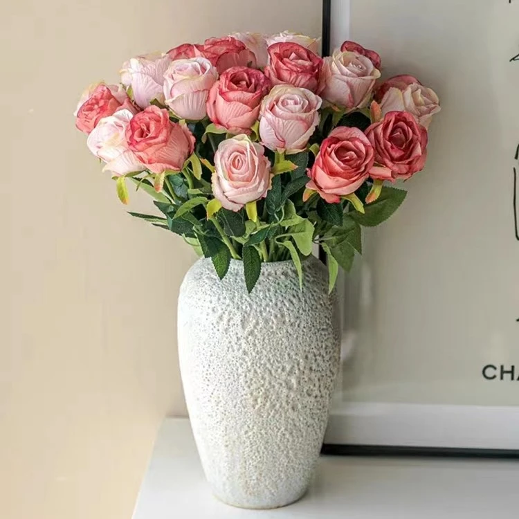 玫瑰花仿真花高档家居客厅装饰花束摆件餐桌花假花（主图25支效果）