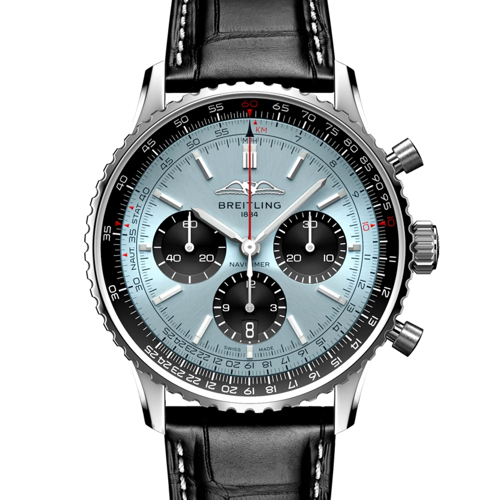 99新 BREITLING/百年灵 航空计时冰蓝男士腕表AB0138241C1P1/43mm