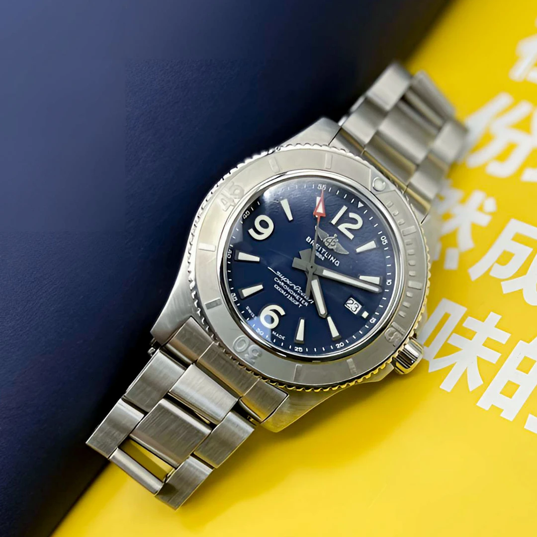 99新 BREITLING/百年灵 超级海洋蓝盘精钢表带