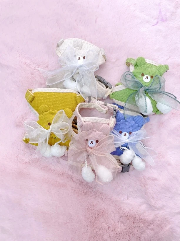 猫咪牵专用糖果色胸背外出牵引绳结实耐用