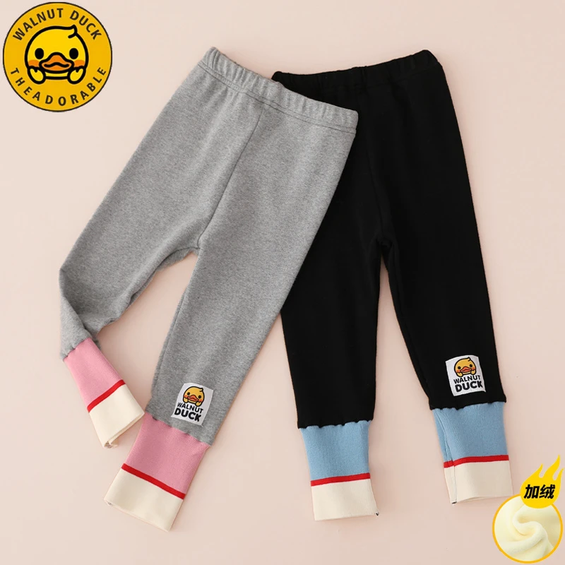 【主播推荐】【顾奈】小黄鸭儿童秋冬长裤新款洋气加绒打底裤FK866