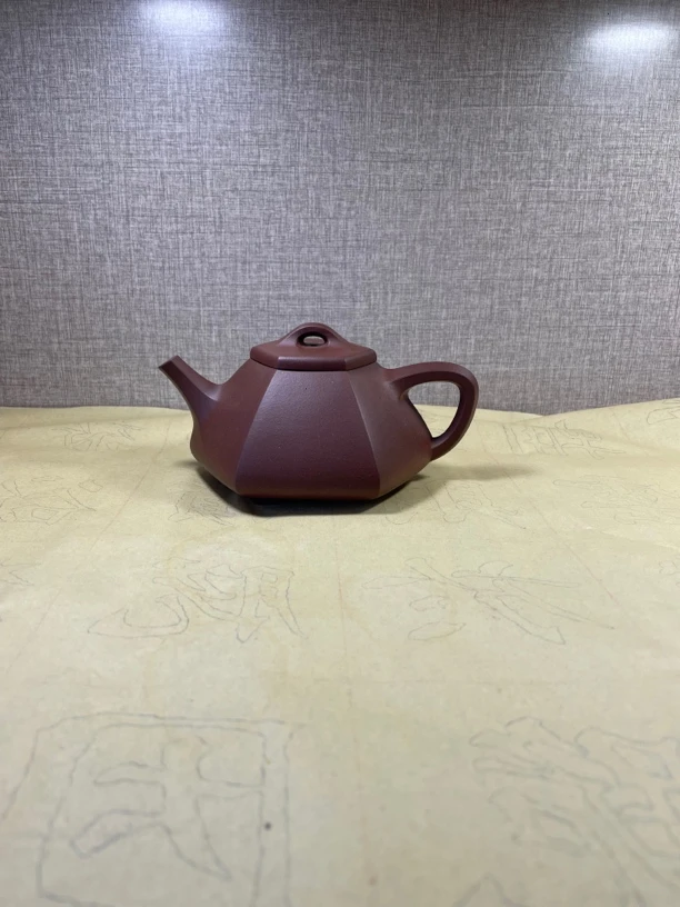 六方壶子冶石瓢壶紫茄泥爆爽精美精工紫茄泥天青手制泥壶纯手工