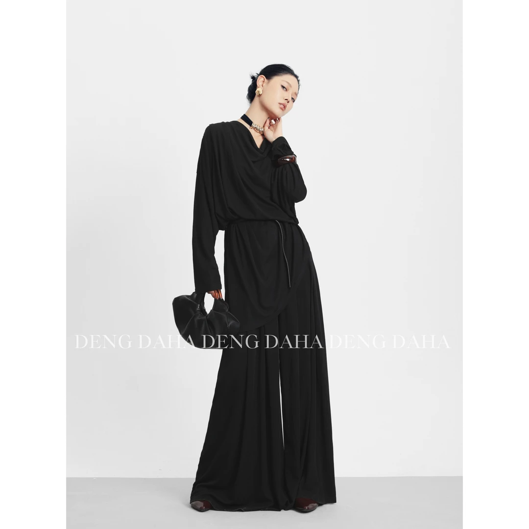 「心有所属」秋季不规则荡领慵懒风时尚套装HBZC916967 nnassa