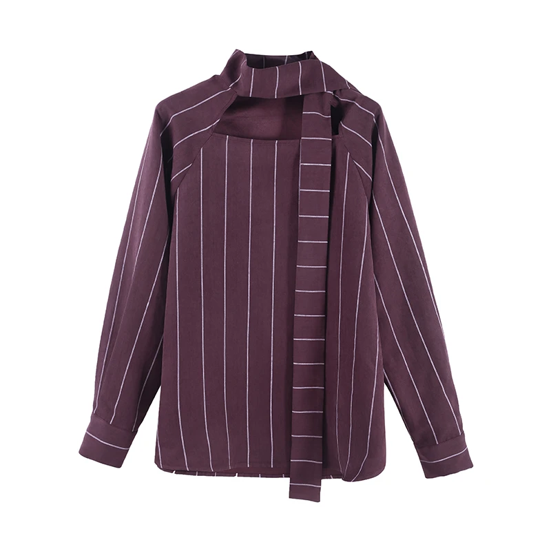 「拿捏松弛」2024秋季高级设计感条纹长袖衬衫女 HBZU651421 nnassa