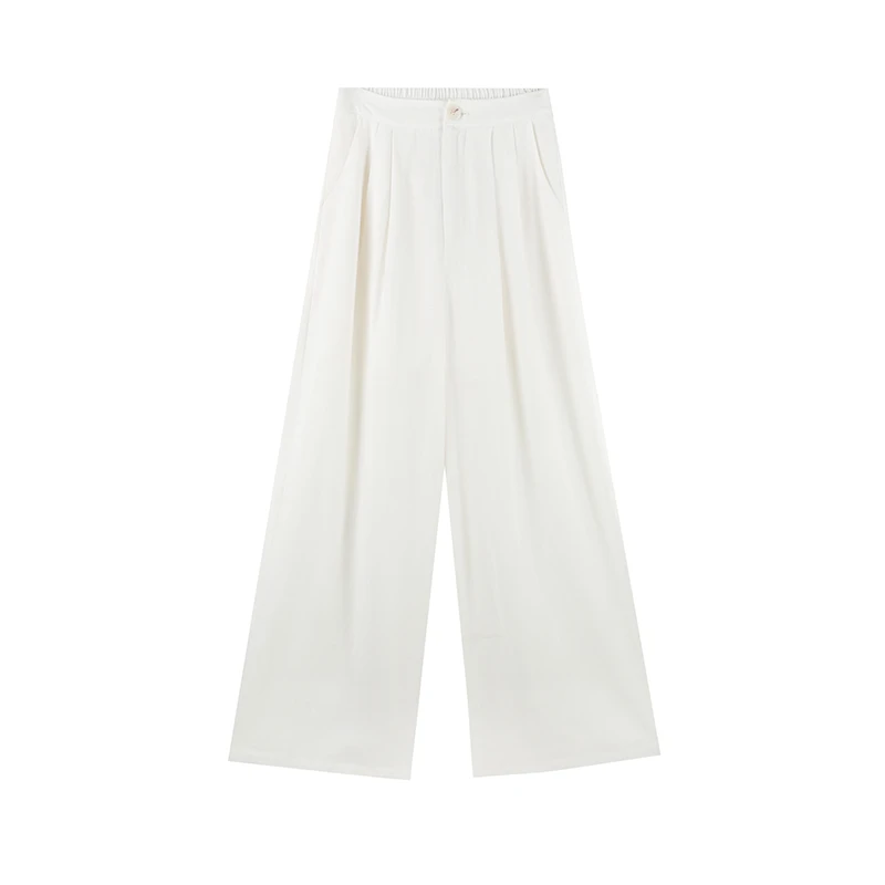 「舒适韵律」2024秋季阔脚宽松高腰纯色休闲裤女 HBZC643016 nnassa