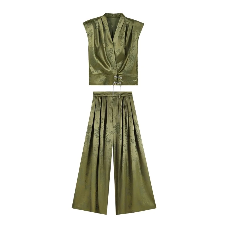 「绿野仙踪」中式修身显瘦上衣套装裤子两件套女HBZC622052  nnassa