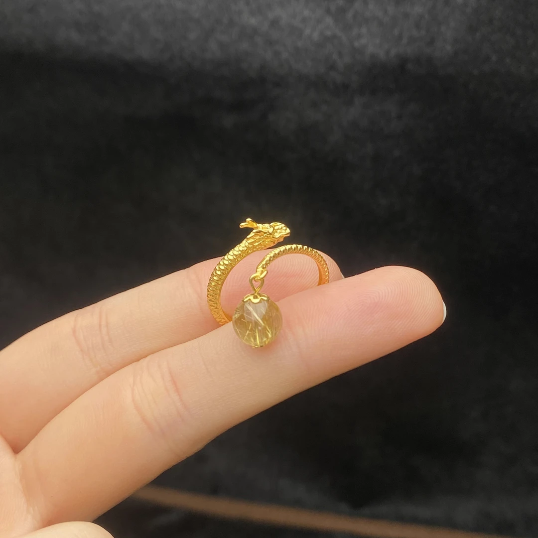 【贵妃】26-Y00658-s925金钛晶戒指-多样性发其一（胖胖）