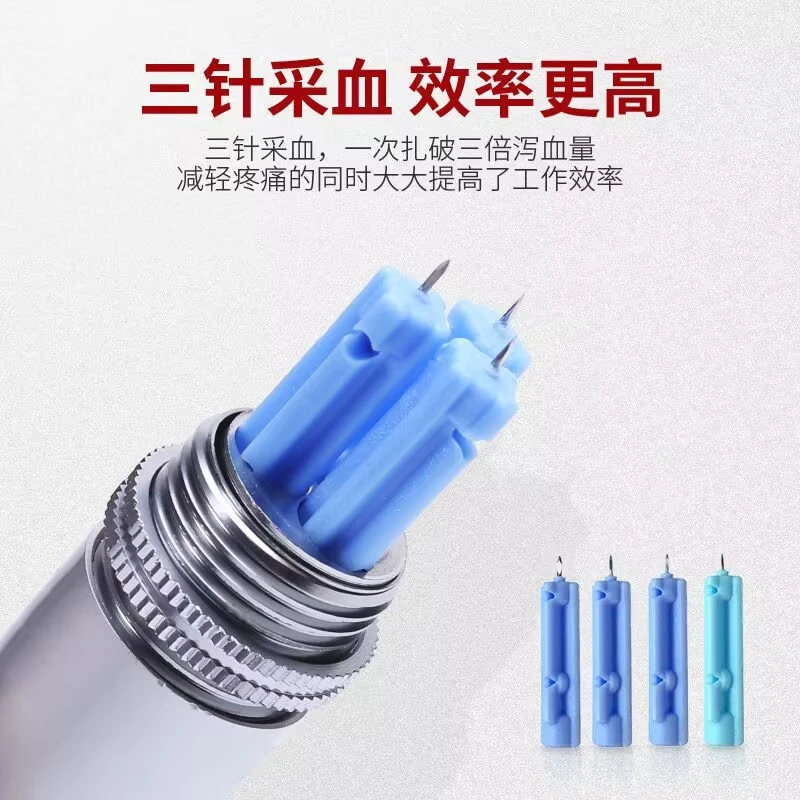 升级版金属笔三头点刺放血笔三头刺血笔家用工具方便效率回弹回弹