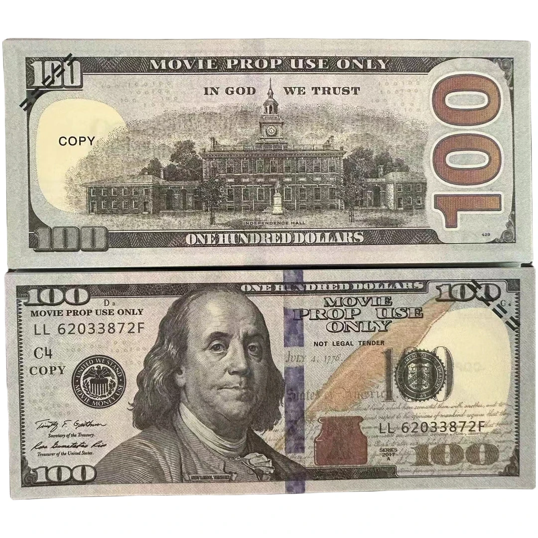 仿真99美金酒吧晚会年会美式气氛道具抖音网红喷纸道具美元