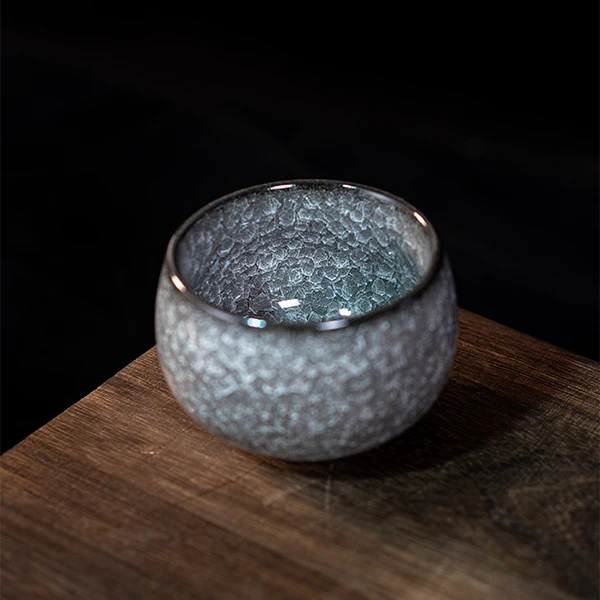 2023爆款遇水化冰黑冰茶杯简约风陶瓷主人杯家用大号压手功夫茶碗