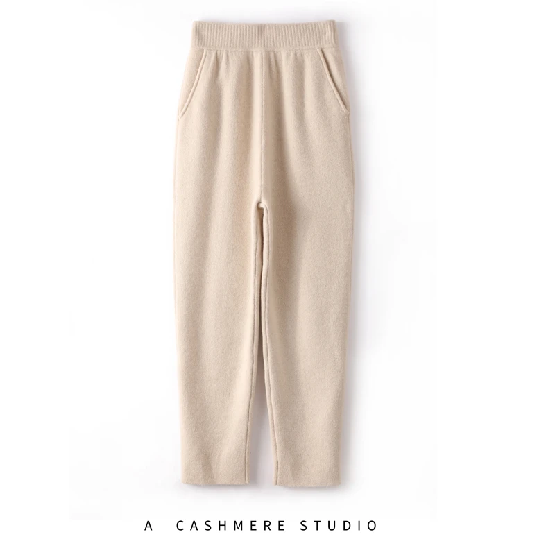 100%纯山羊绒四平针小脚裤GH-CR255