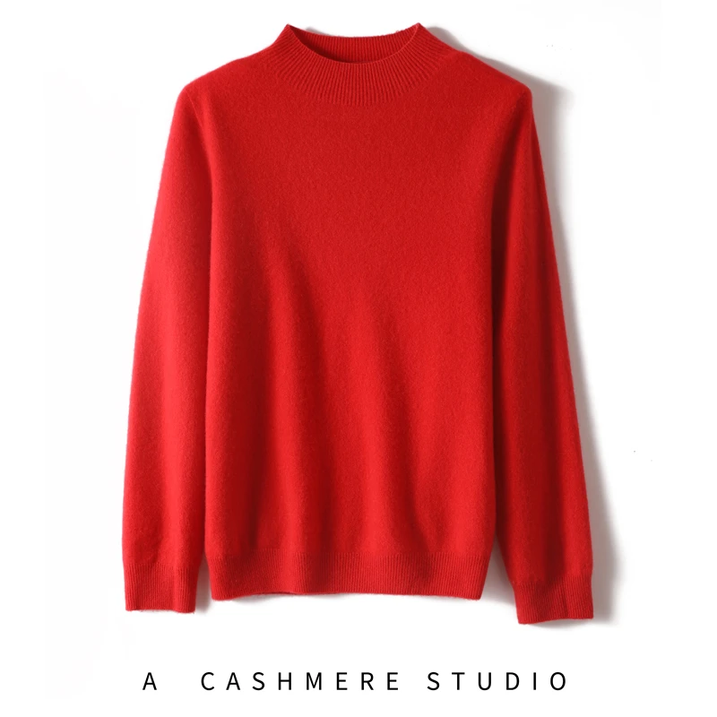 100%纯山羊绒一线平面半高领GH-CR233