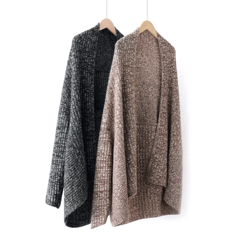 100%纯山羊绒自带围巾款花纱开衫GH-CR325