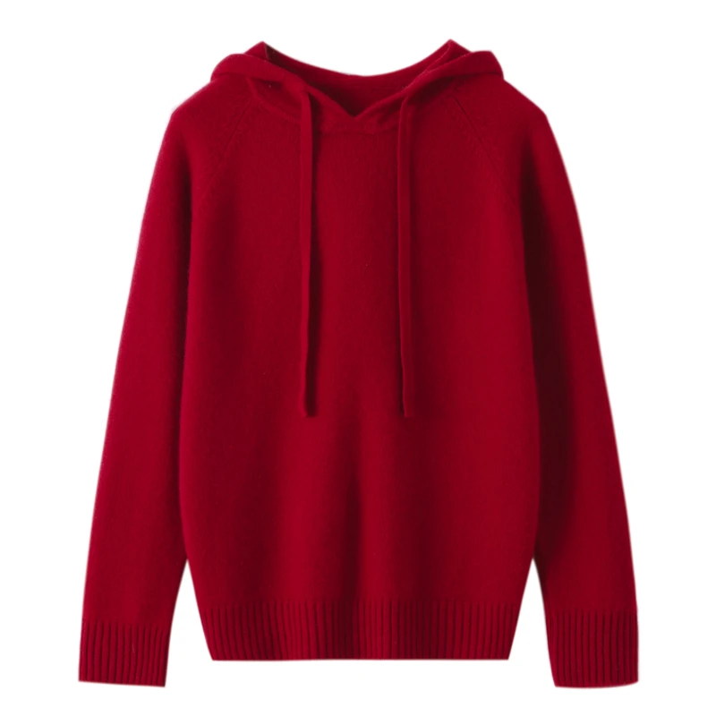 100%纯山羊绒纯山羊绒平面7针加厚套头帽衫GH-CR315