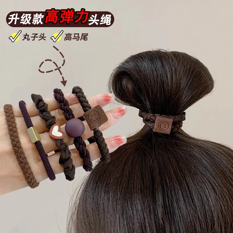 百搭高弹力耐用韩版皮筋女扎头简约气质高马尾发绳头绳新款森发圈