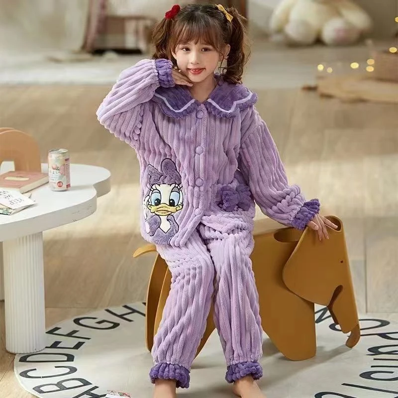 2023儿童女宝毛绒洋气公主卡通家居服黛西套装