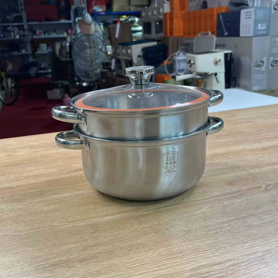 加厚双层蒸锅大容量家用不锈钢蒸米饭锅厨房多用