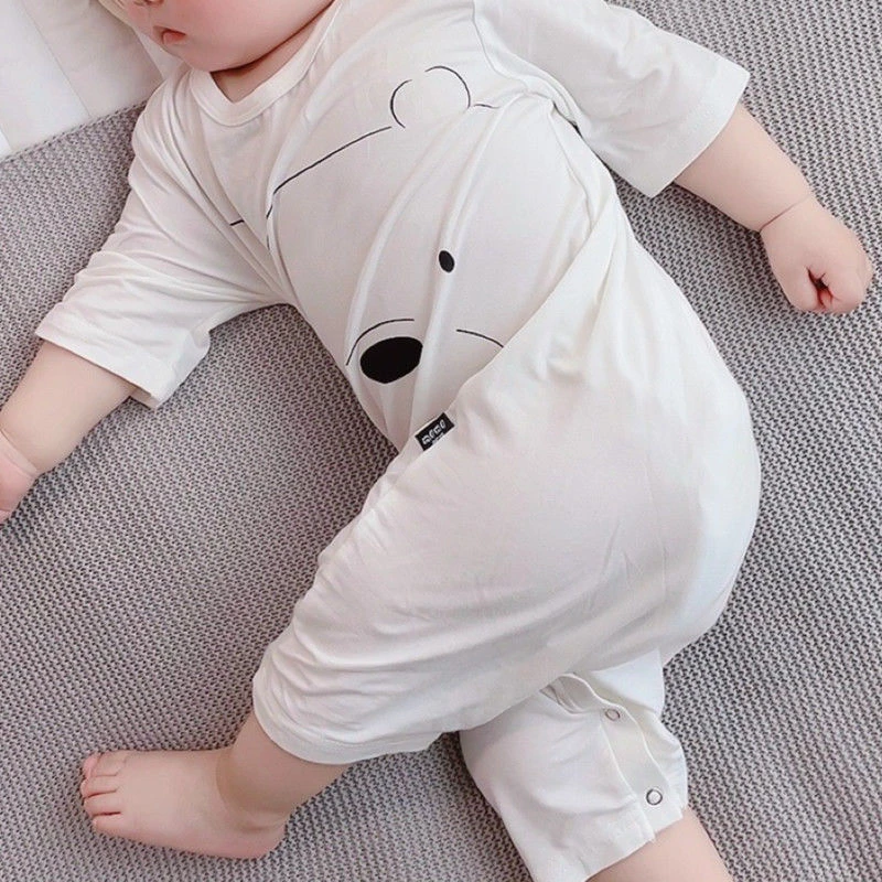 婴幼儿连体衣春夏薄款宝宝家居服新生儿爬行服春款儿童莫代尔上衣