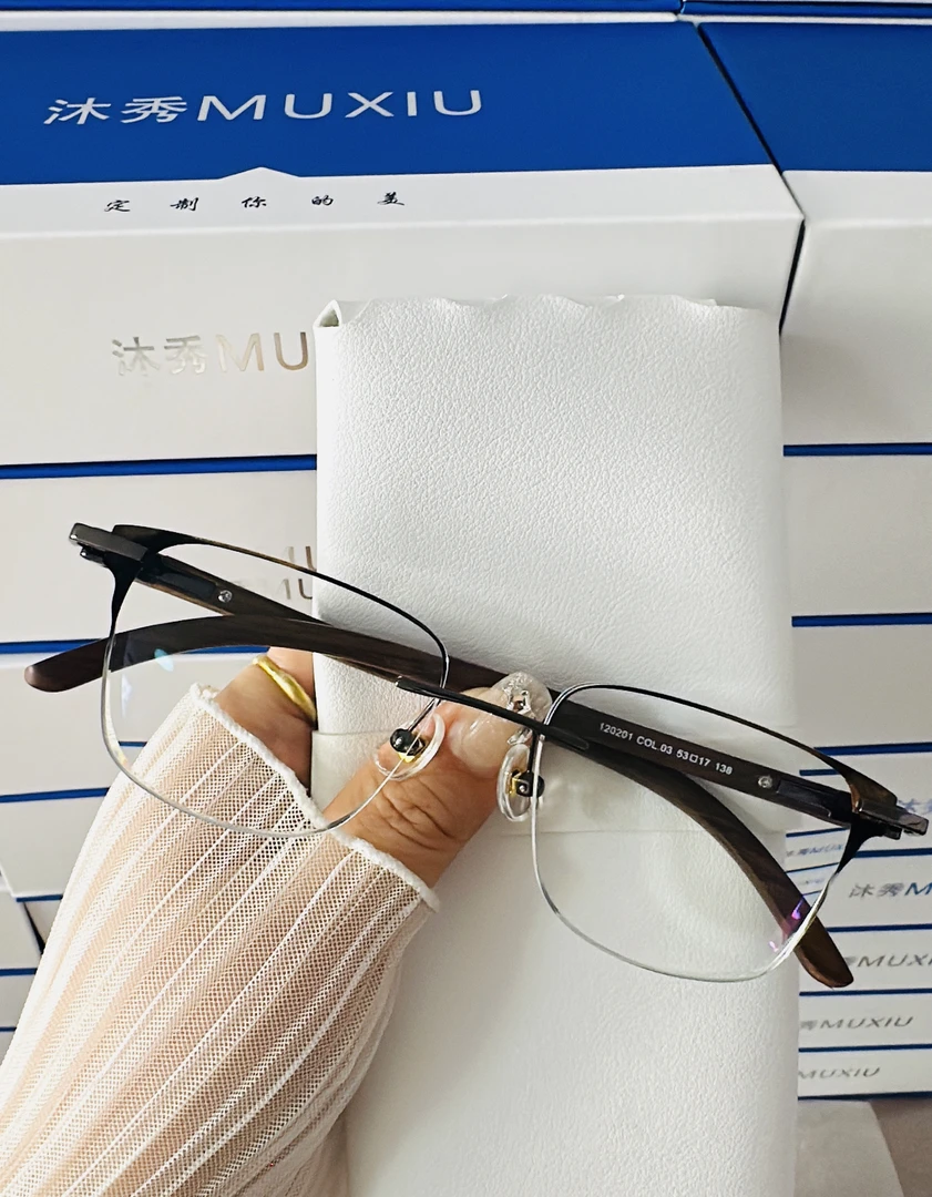沐秀无框门店摆样样品批发（15付起送道具）半框黑色眼镜架黑框