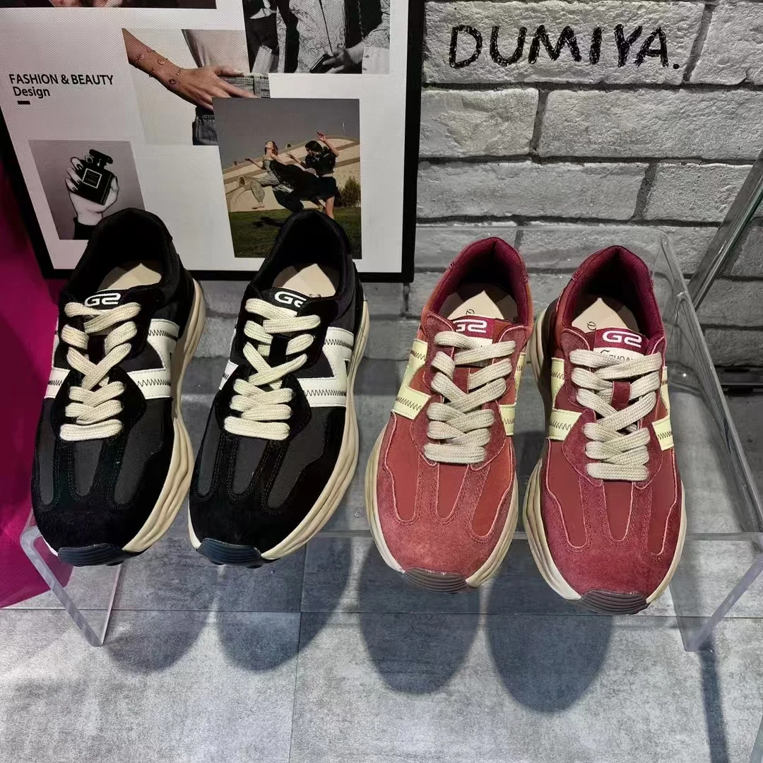 小凉家（ST）5172杜米亚秋冬新款舒适波浪跟老爹鞋