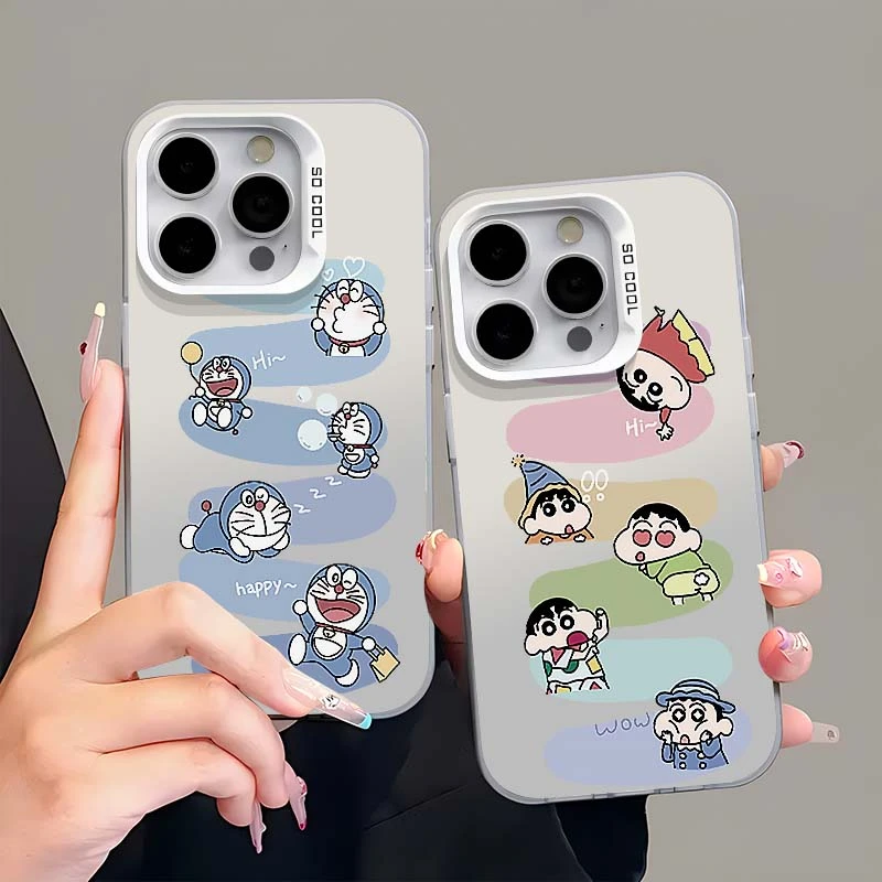 涂鸦横条A梦适用iPhone15/14/13手机壳苹果vivo华为小米oppo闺蜜