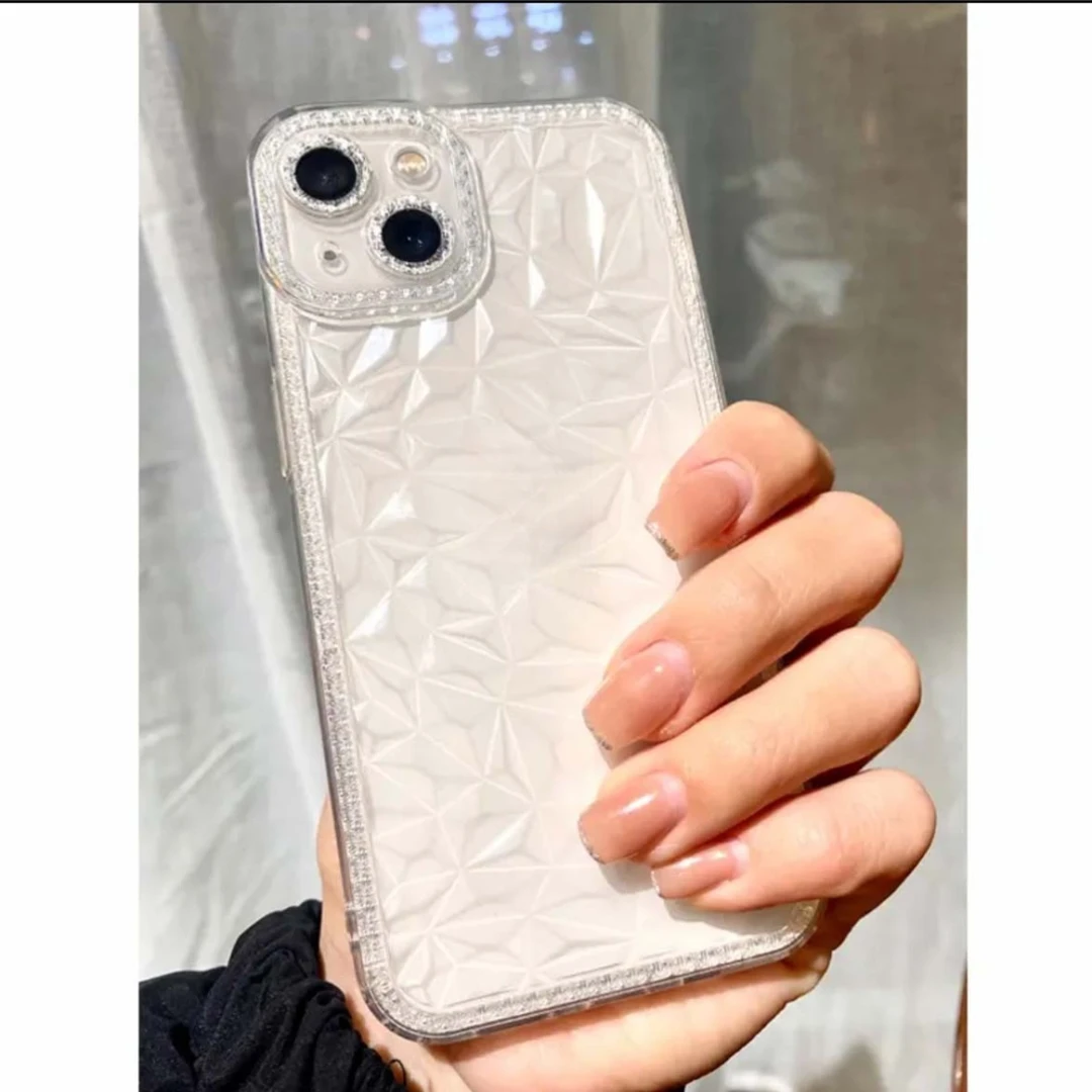 欧克里里ins闪钻纹苹果15手机壳iphone13/14promax高级12/11软xs