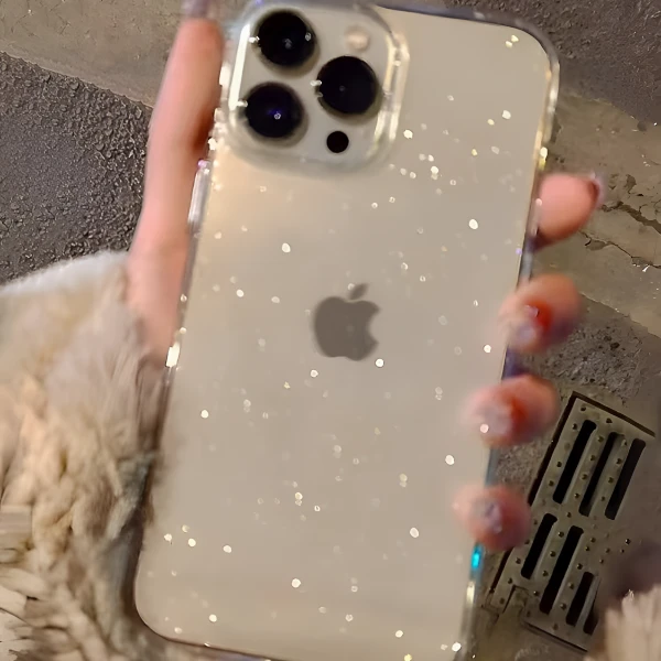 欧克里里轻奢透明细闪苹果16promax高级手机壳iphone11/12/13软14