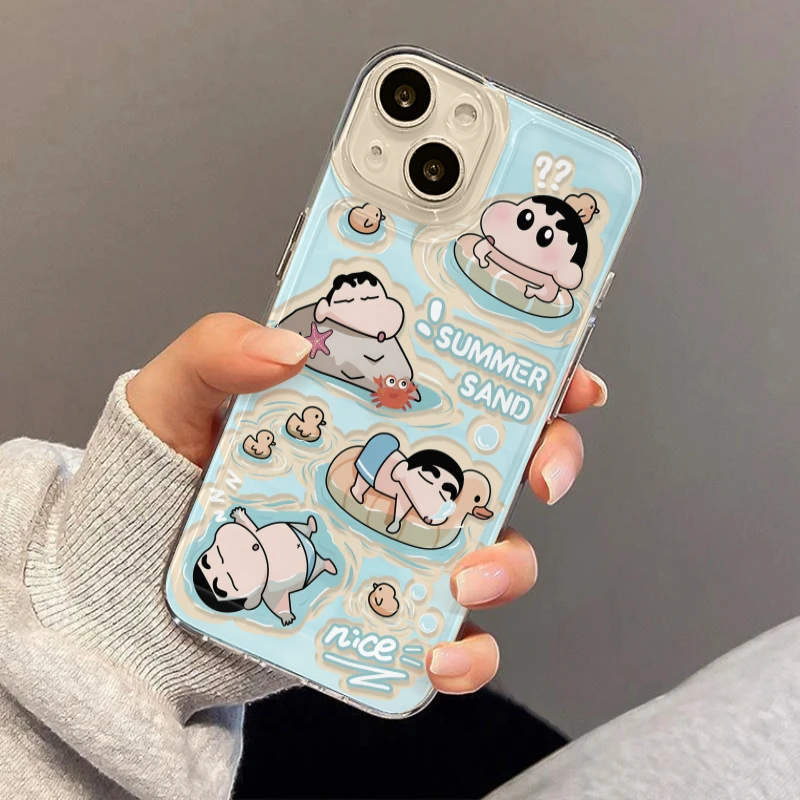 欧克里里清凉游泳小新太空壳iphone17/16手机壳华为vivo小米oppo