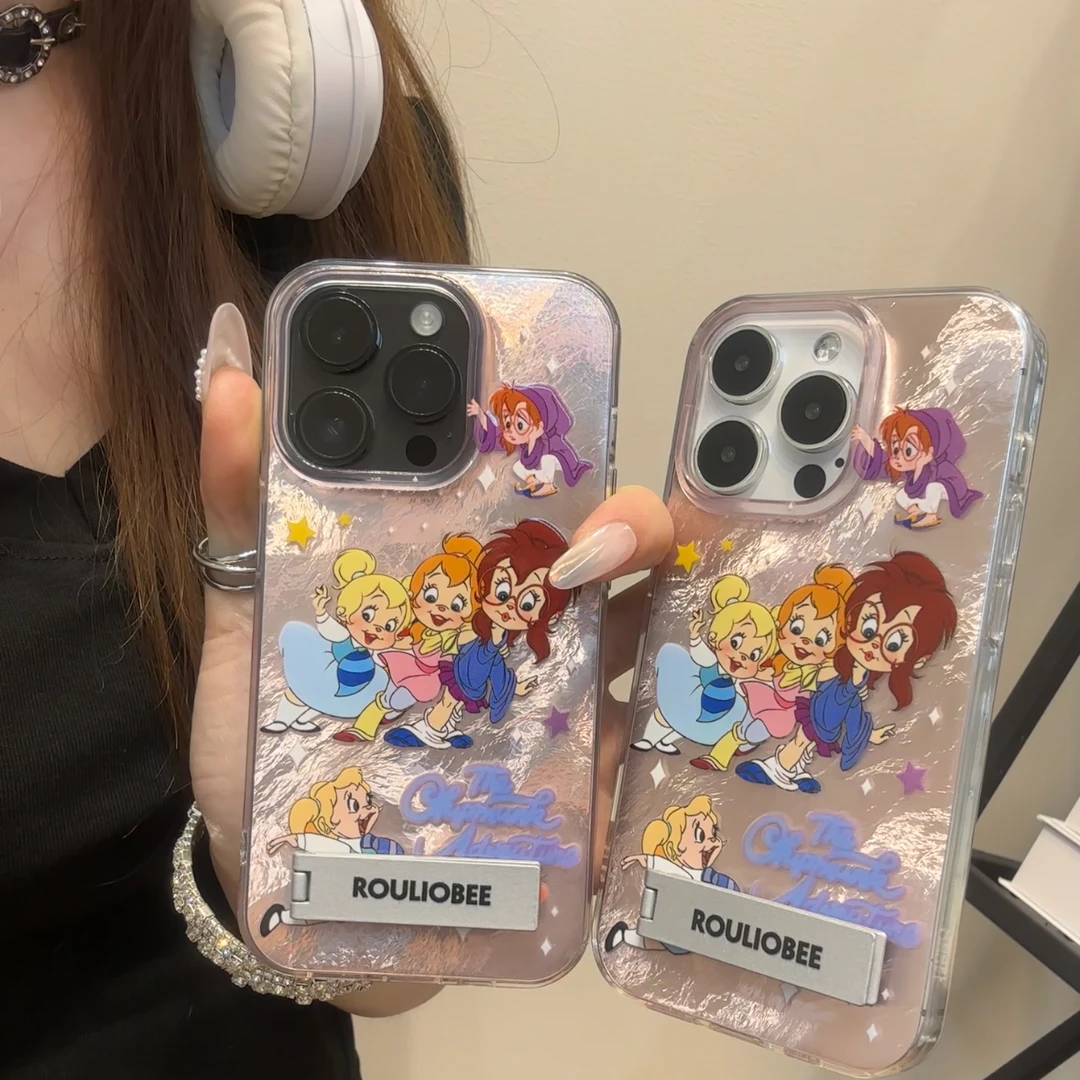 欧克里里花栗鼠女孩们适用支架苹果16promax旋涡手机壳华为oppo壳