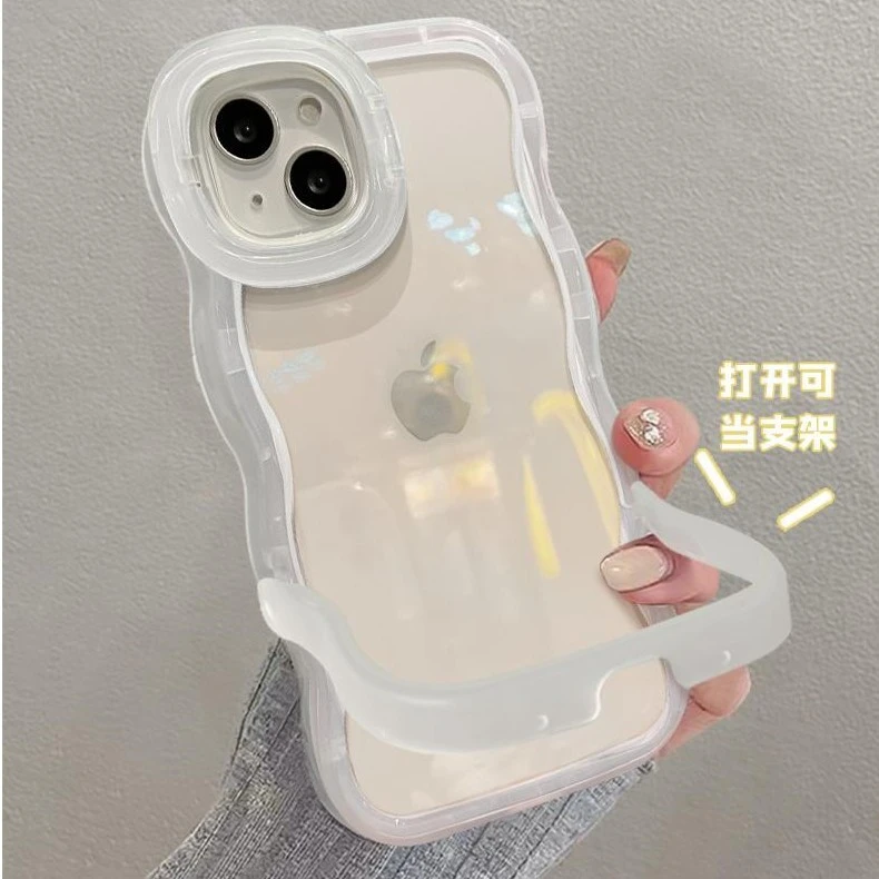 欧克里里懒人板凳双支架苹果14透明iPhone15可爱13女12手机壳11男