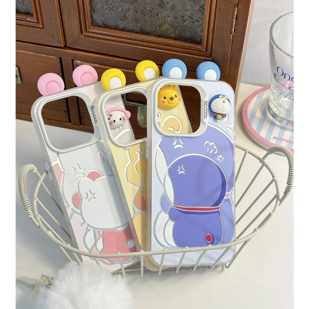 欧克里里卡通立体耳朵适用iphone15/13苹果手机壳14华为viv小米op